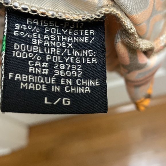 Renuar sleeveless lined orange animal print abstract dress size large - Picture 7 of 9